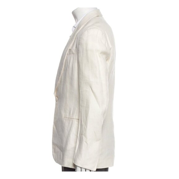 Ralph Lauren Purple Label Dinner Jacket Blazer 38R Kent Shawl Collar Linen cream - Picture 3 of 15